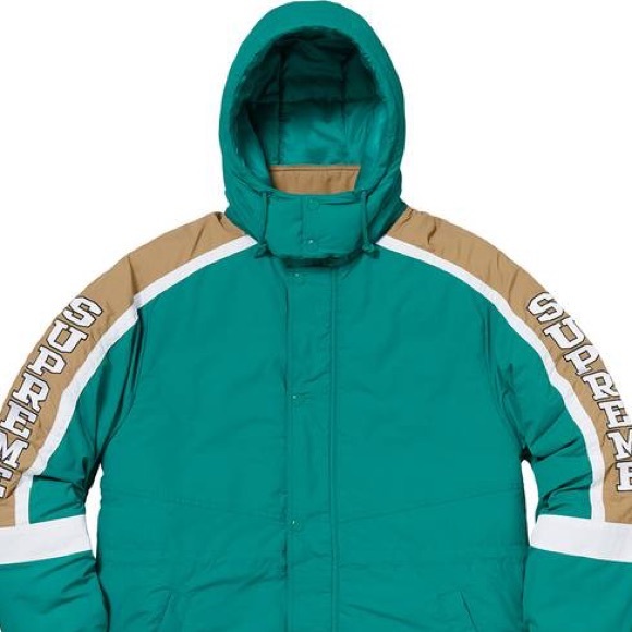 Green Supreme Sideline Logo Parka HOT Supreme 16aw Supreme
